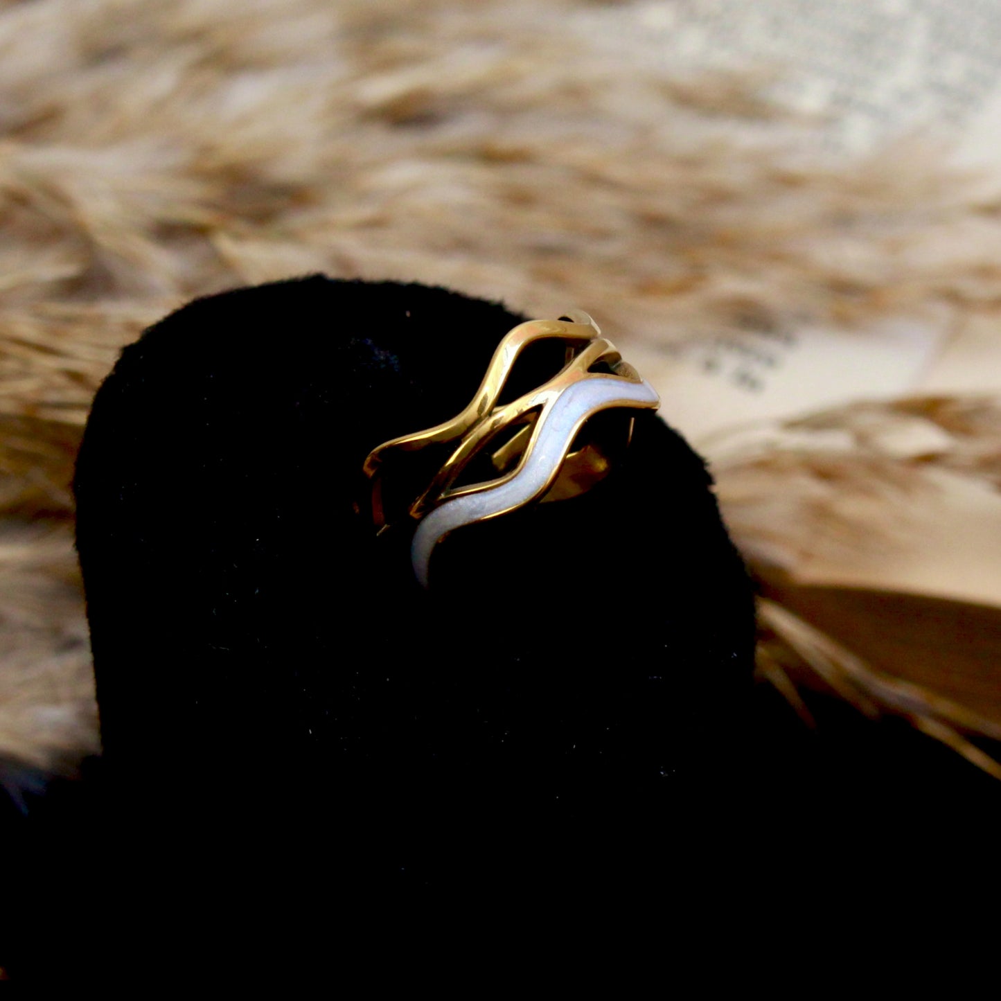 خاتم 3 طبقات ريزن أبيض