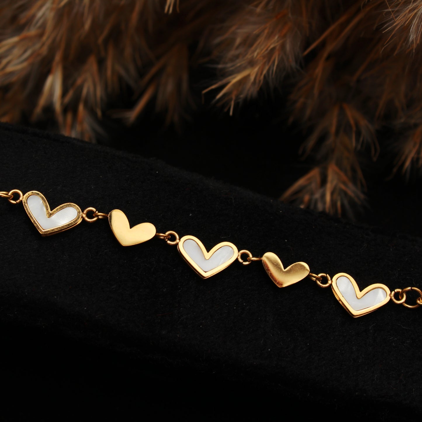 أنسيال قلوب صدف دهبي